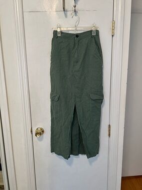 Zara Olive Green Cargo Utility Skirt